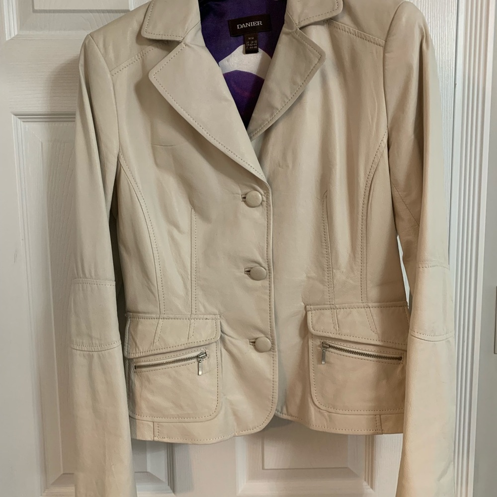 Danier off white leather jacket/blazer size M